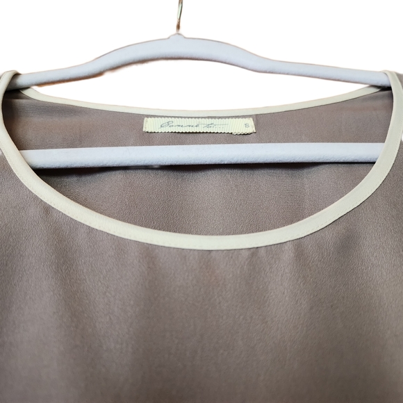 Anthropology Sleeveless Skater Skirt Dress Gray & Cream Size S - Picture 3 of 12